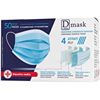 Los mejores  - Dulàc - D Mask - Mascarilla quirúrgica desechable - 50 PIEZAS - CE - 4 Capas - Clip ajustable - Hipoalergénico e…